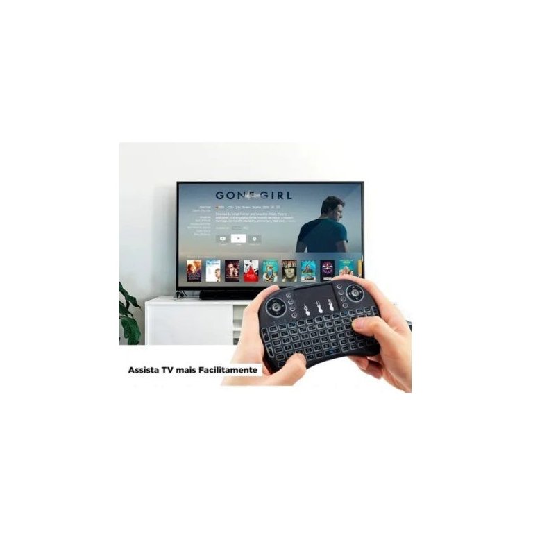 Mini Teclado Sem fio Iluminado Touch 3 Cores Led Tv box, Ps4, xbox,