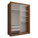 Ver imagem 4 de Guarda-roupa Solteiro Cardiff 2 Portas 2 Gavetas Cinamomo - Panorama Móveis