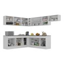 Ver imagem 6 de Armário de Cozinha Completa de Canto com Rodapé Veneza Multimóveis MP2103.964 Branco/Preto