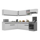 Ver imagem 3 de Armário de Cozinha Completa de Canto com Rodapé Veneza Multimóveis MP2103.964 Branco/Preto