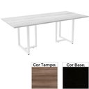 Ver imagem 1 de Mesa de Reunião Retangular 260 x 120 cm Pé Tubular PE25 em MDP Cor Walnut Base Preto