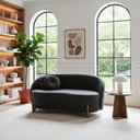 Ver imagem 2 de Sofá Orgânico 2 Lugares c/2 Almofadas Curvo Sala Recepção Amsterdã Boucle Chumbo - Montanari'S Decor