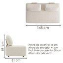 Ver imagem 3 de Sofá Modular 2 Lugares Block 148 cm Pes Madeira Boucle Tce 1010 Moll