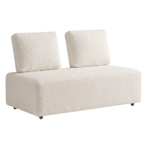 Sofá Modular 2 Lugares Block 148 cm Pes Madeira Boucle Tce 1010 Moll