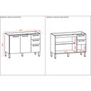 Ver imagem 5 de Balcão Gabinete para Cozinha 2 Portas e 3 Gavetas Tati Castanho/off White - Pallazio