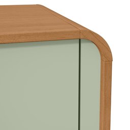 Mesa de Cabeceira 2 Gavetas Loop Amêndoa Clean e Salvia - 5
