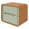 Mesa de Cabeceira 2 Gavetas Loop Amêndoa Clean e Salvia - 1