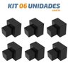 Kit 06 Acabamento Registro Gaveta Quadrado Black Abs Deca - 1