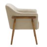 Poltrona Luna Base Madeira Castanho Poliéster Bouclé Bege - Nexta Casa - 7
