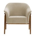 Ver imagem 6 de Poltrona Luna Base Madeira Castanho Poliéster Bouclé Bege - Nexta Casa