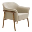 Ver imagem 1 de Poltrona Luna Base Madeira Castanho Poliéster Bouclé Bege - Nexta Casa