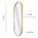 Ver imagem 2 de Espelho Oval 80x40cm com Moldura Alumínio Dourado