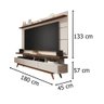 Rack C/ Painel Vivare 1.8 Wood Off White/Freijó - Germai Móveis - 3