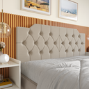Ver imagem 2 de Cabeceira Suspensa Cama Box Quenn 1,60 para Quarto Moderna Capela - Areia