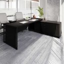 Ver imagem 1 de Escrivaninha Mesa Escritório Diretor em L 2,00 com Caixa de Tomadas e Armário Lateral 3 Gavetas 200C