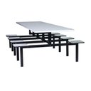 Ver imagem 1 de Mesa Refeitório 8 Lugares com Bancos Acoplados