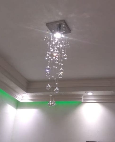 Lustre em Cristais Legítimos K9 Para Sala/Quarto Soquete E27 Para Lâmpada de Rosquear - 2