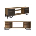 Ver imagem 4 de Conjunto para Sala Estilo Industrial: 1 Rack, 1 Estante, 1 Aparador