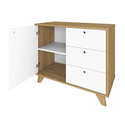Balcão Lugano 1 Porta e 3 Gavetas - Olmo/branco - 2