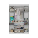 Ver mais imagens de Guarda-roupa Infantil 122cm com Vidro 4 Portas e 2 Gavetas Serena Multimóveis Mp4432 Branco