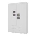 Ver imagem 6 de Guarda-roupa Infantil 122cm com Vidro 4 Portas e 2 Gavetas Serena Multimóveis Mp4432 Branco