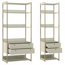 Ver imagem 2 de Estante para Livros Industrial Benjamin 4 Gavetas Off White - Pnr Móveis