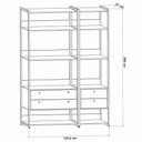 Ver imagem 3 de Estante para Livros Industrial Benjamin 4 Gavetas Off White - Pnr Móveis