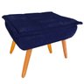 Kit 02 Puff Banqueta Opala Suede Azul Marinho Pu00e9s Castanho Retru00f4 para Sala Quarto - 2