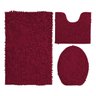Jogo de Tapetes 3 Peças para Banheiro Macarrão Bolinha:Vinho - 1