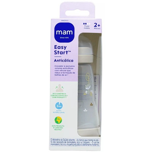 Mamadeira Easy Start Mam Anticolica 260ml Neutra Raposa Mam Ma01513 - 2