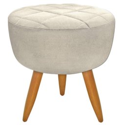 Poltrona Decorativa com Puff Maitê Matelassê Estilo Nina Linho Palha - 3