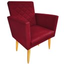 Ver imagem 2 de Kit 2 Poltrona Decorativa Maitê com Matelassê Pés Palito Suede Vermelho Marsala