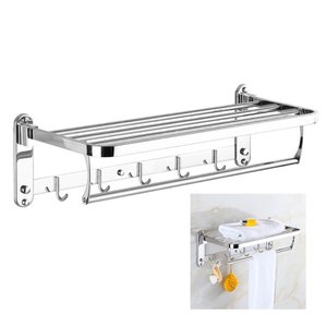 Toalheiro Varal Roupa Inox Prateleira Porta Toalha Armazenamento Quarto Banheiro Lavandeira Casa
