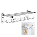 Ver imagem 1 de Toalheiro Varal Roupa Inox Prateleira Porta Toalha Armazenamento Quarto Banheiro Lavandeira Casa