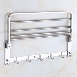 Toalheiro Varal Roupa Inox Prateleira Porta Toalha Armazenamento Quarto Banheiro Lavandeira Casa - 2