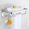 Toalheiro Varal Roupa Inox Prateleira Porta Toalha Armazenamento Quarto Banheiro Lavandeira Casa - 4