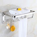 Ver imagem 4 de Toalheiro Varal Roupa Inox Prateleira Porta Toalha Armazenamento Quarto Banheiro Lavandeira Casa