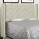 Ver imagem 5 de Cabeceira Decorativa King Size 2,19M Loewe PU Marfim - Gran Belo