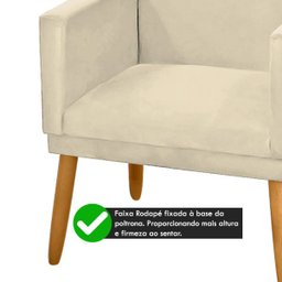 Poltrona para Penteadeira Camarim Nina Suede Bege Decorativa - 3