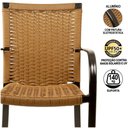 Ver imagem 2 de Kit 4 Cadeiras Ascoli Fibra Oliva Estonado + Mesa Preta + Ombrelone Central Bege