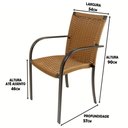 Ver imagem 4 de Kit 4 Cadeiras Ascoli Fibra Oliva Estonado + Mesa Preta + Ombrelone Central Bege