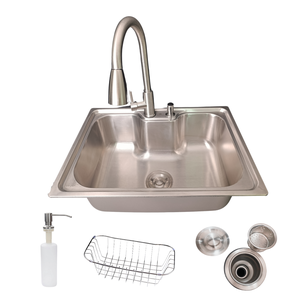 Cuba Cozinha Gourmet Aço Inox 304 e Torneira Extensível Inox