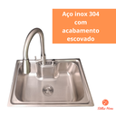 Ver imagem 4 de Cuba Cozinha Gourmet Aço Inox 304 e Torneira Extensível Inox