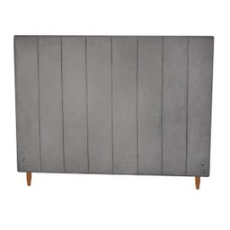 Cabeceira Estofada Vitu00f3ria para Cama Box de Casal Suede Cinza Grafite 138cm JBF - 1