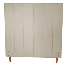Cabeceira Estofada Vitória para Cama Box Viúva Suede Bege 120cm JBF - 1
