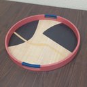 Ver imagem 3 de Bandeja Redondo Mdf 4x40x40cm Marrom Decorativa para Servir