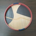 Ver imagem 6 de Bandeja Redondo Mdf 4x40x40cm Marrom Decorativa para Servir