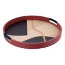 Ver imagem 1 de Bandeja Redondo Mdf 4x40x40cm Marrom Decorativa para Servir