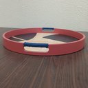 Ver imagem 2 de Bandeja Redondo Mdf 4x40x40cm Marrom Decorativa para Servir