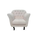 Ver imagem 4 de Kit 2 Poltronas Decorativa Dália Linho Bege Pés Madeira Mz Decor